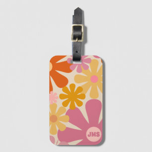 Étiquette À Bagage Retro 60s les années 70 esthétique motif floral