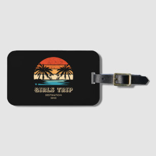 Étiquette À Bagage Retro coucher de soleil Filles voyage bachelorette