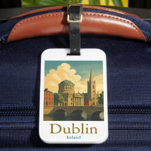 Étiquette À Bagage Retro Dublin Irlande Voyage Vintage Art