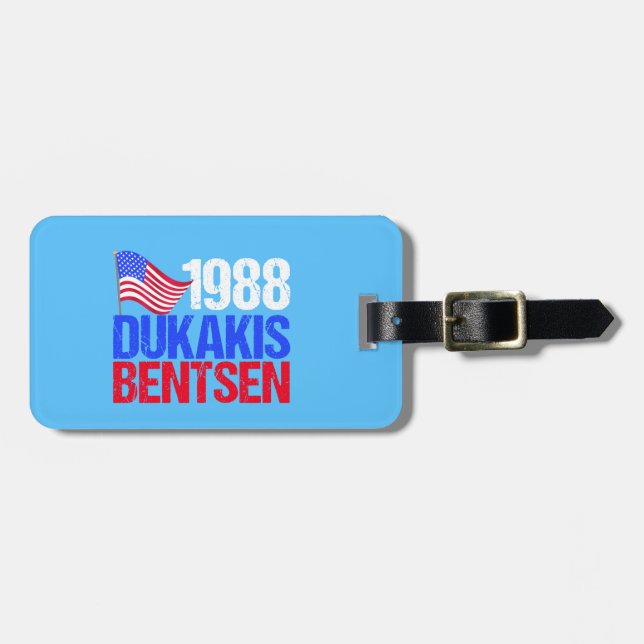 Étiquette À Bagage Rétro élection 1988 de Dukakis Bentsen (Devant horizontal)