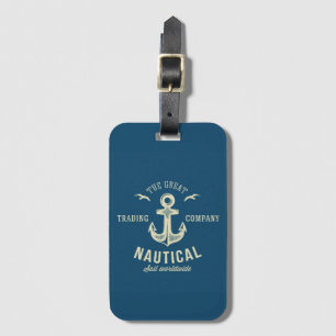 Étiquette À Bagage Rétro logo nautique