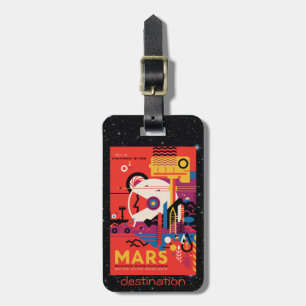 Étiquette À Bagage Retro Mars Sites historiques tourisme spatial