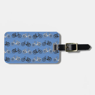 Étiquette À Bagage Rétro motif bleu de bicyclette