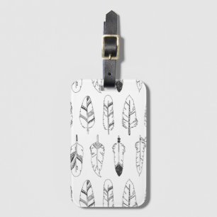 Étiquette À Bagage Rétro motif inspiré de plume