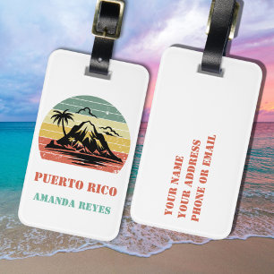 Étiquette À Bagage Retro Porto Rico personnalisé