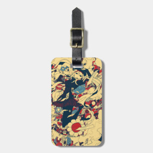Étiquette À Bagage Retro Vintage Japonais Roses marins Graphisme