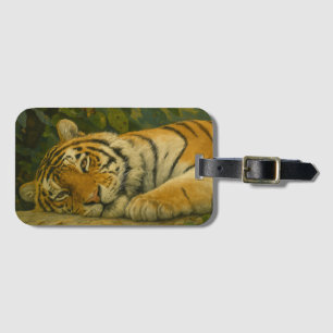 Étiquette À Bagage Reverie forestière - Tigre de repos dans la lumièr