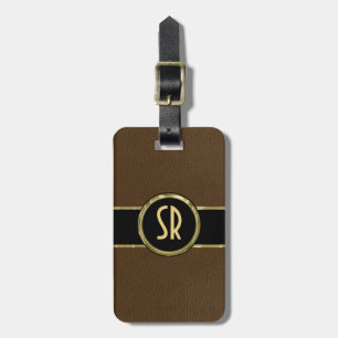 Étiquette À Bagage Revêtement en cuir Brown monogramme usé 2