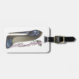 Étiquette À Bagage Rhapsodie dans l'art stylet bleu de chaussure