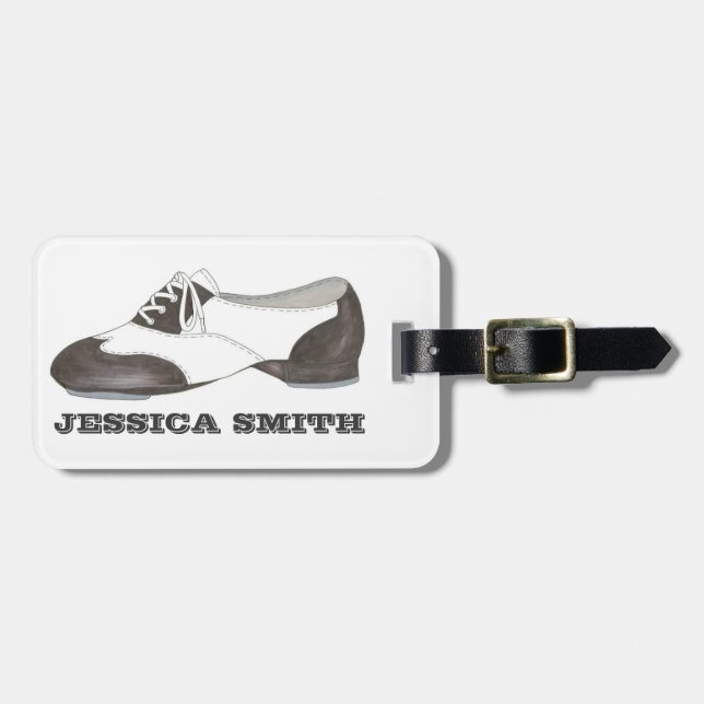 Étiquette À Bagage Robinet noir et blanc Oxford Tapdance Dance Shoe (Devant horizontal)