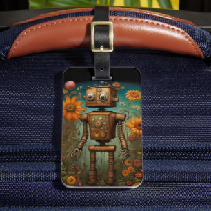 Étiquette À Bagage Robot de jardin fantaisiste Art numérique