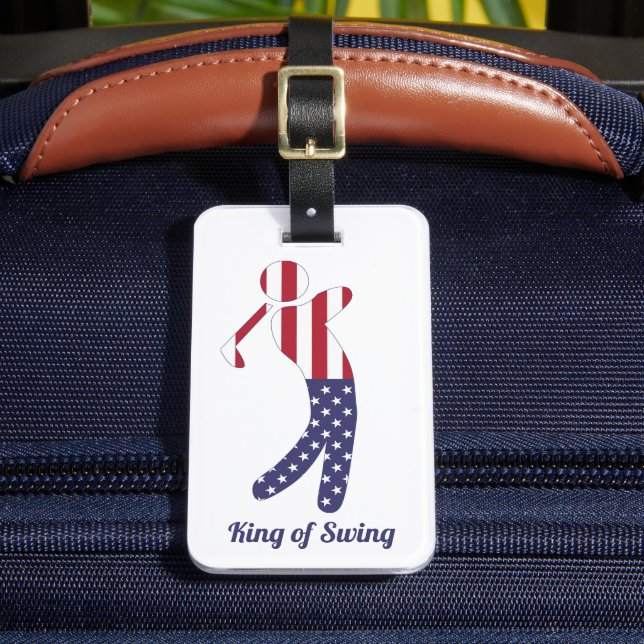 Étiquette À Bagage Roi des ailes | American Flag Golf Player (Insitu Rectoal 2)