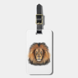 Étiquette À Bagage roi lion de la jungle réaliste homme aquarelle