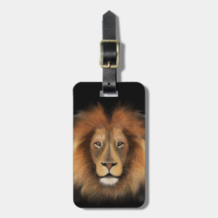 Étiquette À Bagage roi lion de la jungle réaliste homme aquarelle