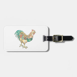 Étiquette À Bagage Rooster Art