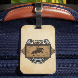 Étiquette À Bagage Roping Cowboy AJOUTER LE NOM Western Family Horse 