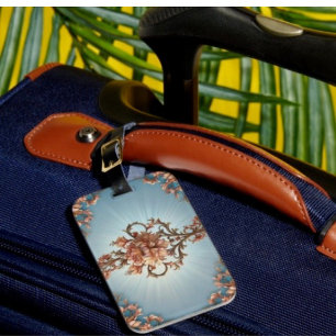 Étiquette À Bagage Rose Baroque