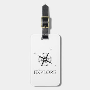 Étiquette À Bagage Rose Compass vintage Explorer
