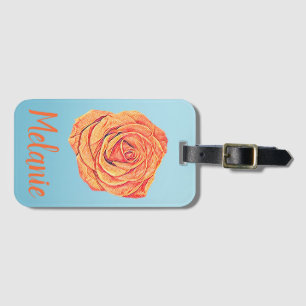Étiquette À Bagage Rose de Tangerine tropicale