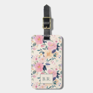 Étiquette À Bagage Rose flou élégant floral romantique esthétique