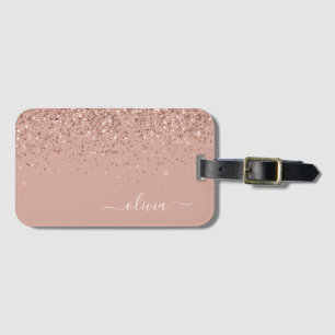 Étiquette À Bagage Rose Gold Blush rose fille Parties scintillant Mon