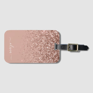 Étiquette À Bagage Rose Gold Blush rose fille Parties scintillant Mon