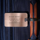 Rose Gold Élégant Métal Brossé Monogrammé