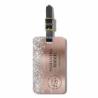 Rose Gold Paillettes Argent Logo en Feuille