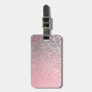 Étiquette À Bagage Rose Gold Pink Sparkle Luxury Parties scintillant 