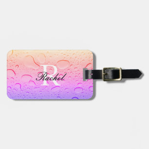 Étiquette À Bagage Rose Gold Pink Water Drops Ombre Custom Modern
