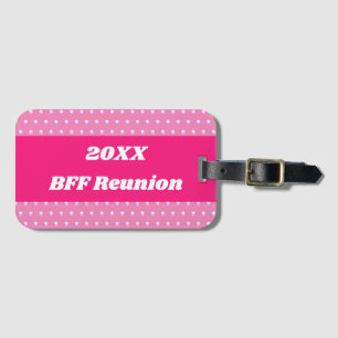 Étiquette À Bagage Rose Meilleur Ami Réunion Pois brillante Fille
