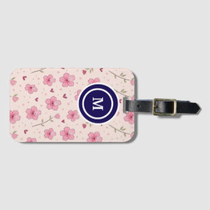 Étiquette À Bagage Rose Poussiéreuse Bohème Floral Aquarelle Personna