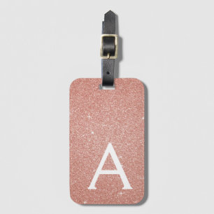 Étiquette À Bagage Rose Rose Gold Sparkhe Parties scintillant Nom du