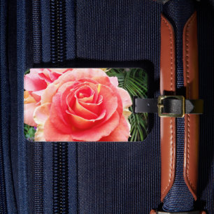 Étiquette À Bagage Rose rose gros plan photo belle design moderne