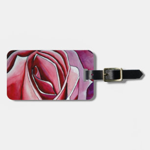 Étiquette À Bagage Rose Rose macro fleurs aquarelle art abstrait