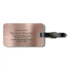 Rose Rose Or Brossé Script Métal Monogramme mou