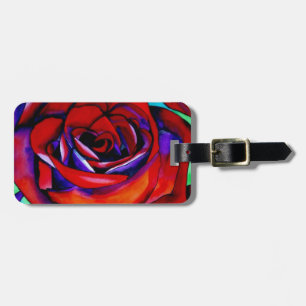 Étiquette À Bagage Rose rouge macro art original