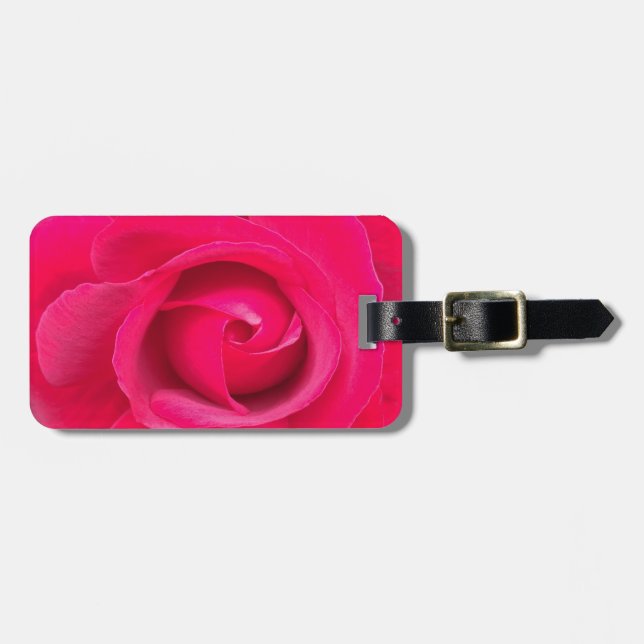 Étiquette À Bagage Rose rouge romantique (Devant horizontal)