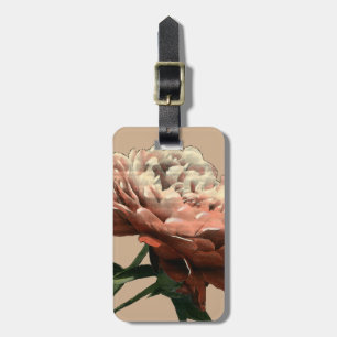 Étiquette À Bagage Rose rouge rubis aux accents blancs