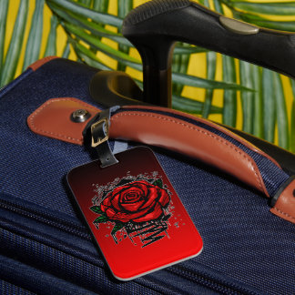 Étiquette À Bagage Rose Rugueux 