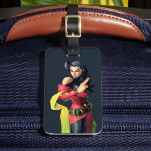 Étiquette À Bagage Rose tenant Deux Doigts