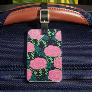 Étiquette À Bagage Roses de choux roses