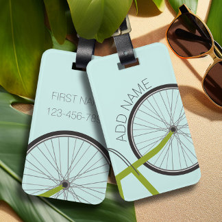 Étiquette À Bagage Roue de vélo Hipster avec nom personnalisé
