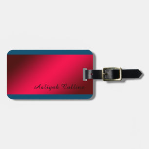 Étiquette À Bagage Rouge bleu minimaliste Professionnel Moderne