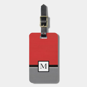 Étiquette À Bagage Rouge gris moderne