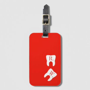 Étiquette À Bagage Rouge lumineux fait sur commande parafé de symbole