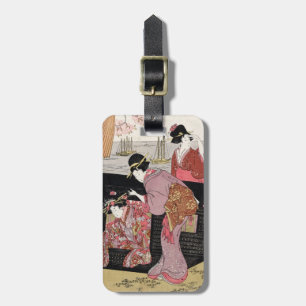 Étiquette À Bagage Rouleau japonais frais de dame de geisha de trio