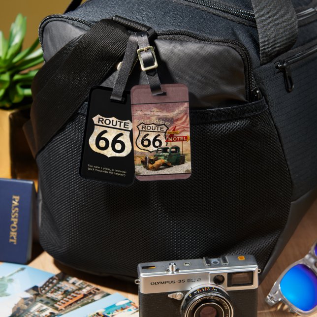 Étiquette À Bagage Route 66 (Recto & Verso)