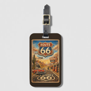 Étiquette À Bagage Route Touristique Vintage 66 Centenaire