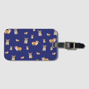 Étiquette À Bagage Royal Blue Corgi